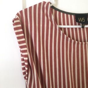 Striped knot front shirt size small